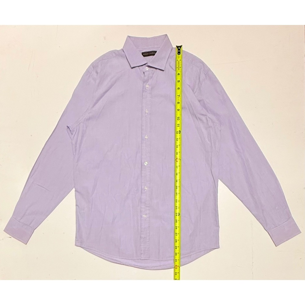 Ralph Lauren Black‎ Label Mens Dress Shirt 16.5 Purple Micro Check Made in Italy